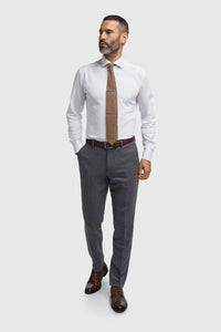 Thomas - Pánský třídílný tvídový oblek z vlněné směsi v tmavě modré barvě