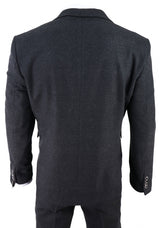 Men's Black Glen Check 3 Piece Suit