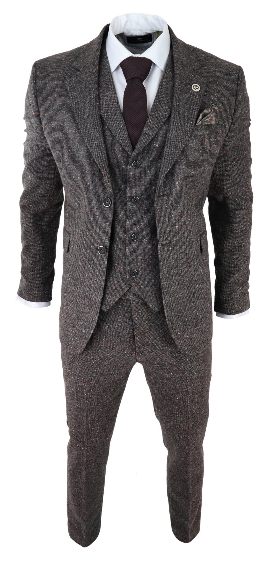 Men's Brown Tweed 3 Piece Suit