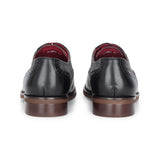 Albert - Pánské černé kožené tvídové boty brogue s detaily