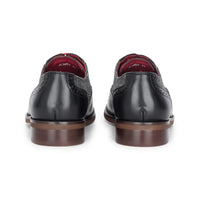 Albert - Pánské černé kožené tvídové boty brogue s detaily