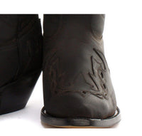 Mens Cowboy Boots Pointed Black Brown Grinders Arizona Real Leather Western Cuban