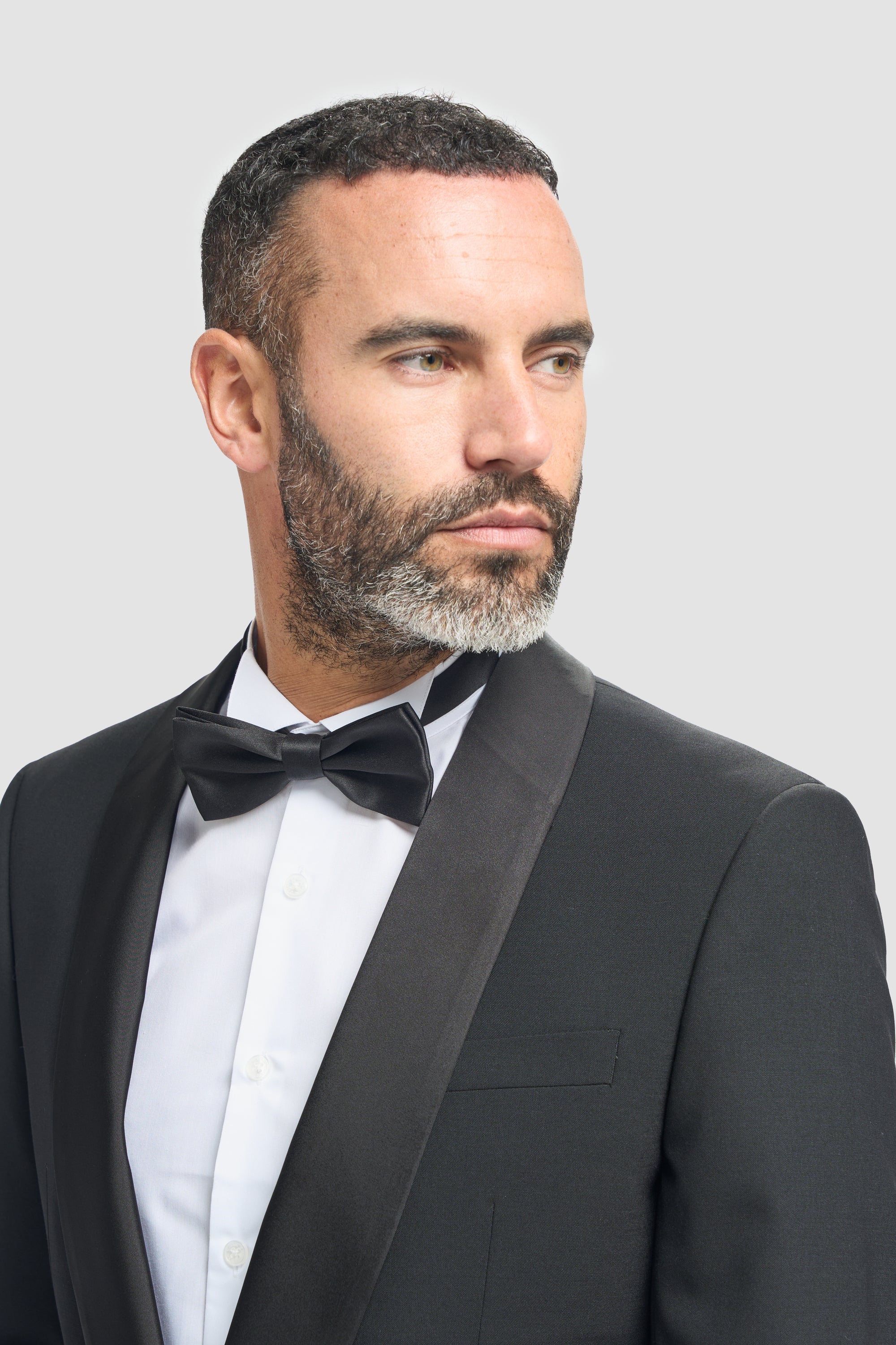 Aspen - Pánský černý smokingový dvoudílný svatební oblek