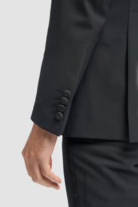 Aspen - Pánský černý smokingový dvoudílný svatební oblek