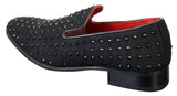 Mens Suede Slip On Loafers Shoes Stud Spikes Silver Smart Casual Shiny Party
