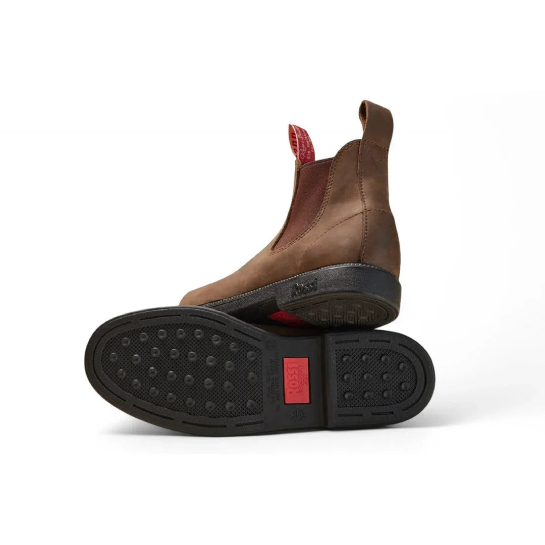 Booma 607 - Rustikální hnědé kožené chelsea boty