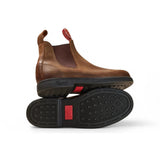 Booma 607 - Hnědé kožené chelsea boty v hnědé barvě