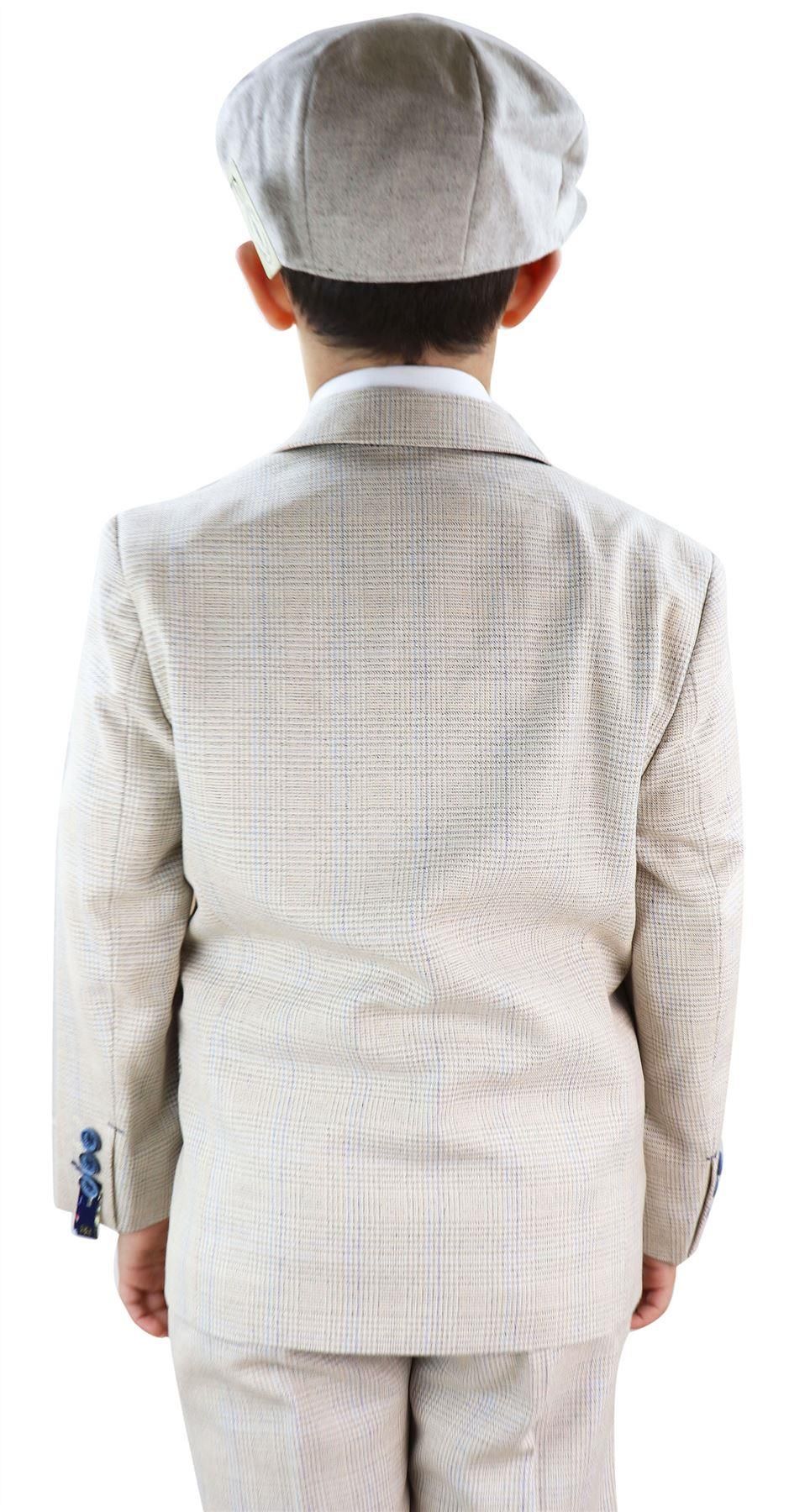 Boys Cream Tweed 3 Piece Suit Caridi - Wedding Suit