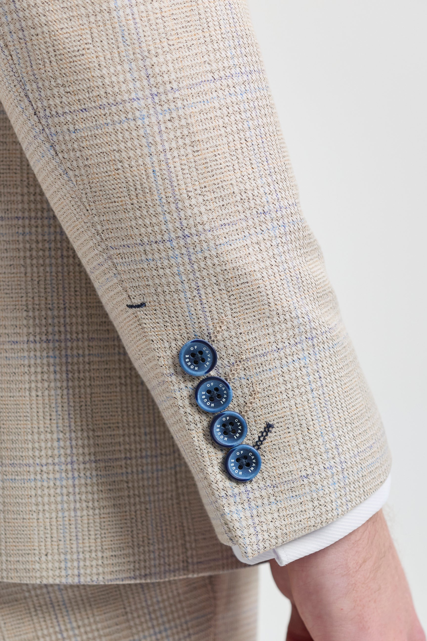 Pánský krémový třídílný svatební oblek - Cavani Caridi