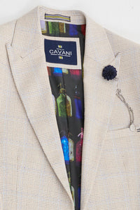 Pánský krémový třídílný svatební oblek - Cavani Caridi