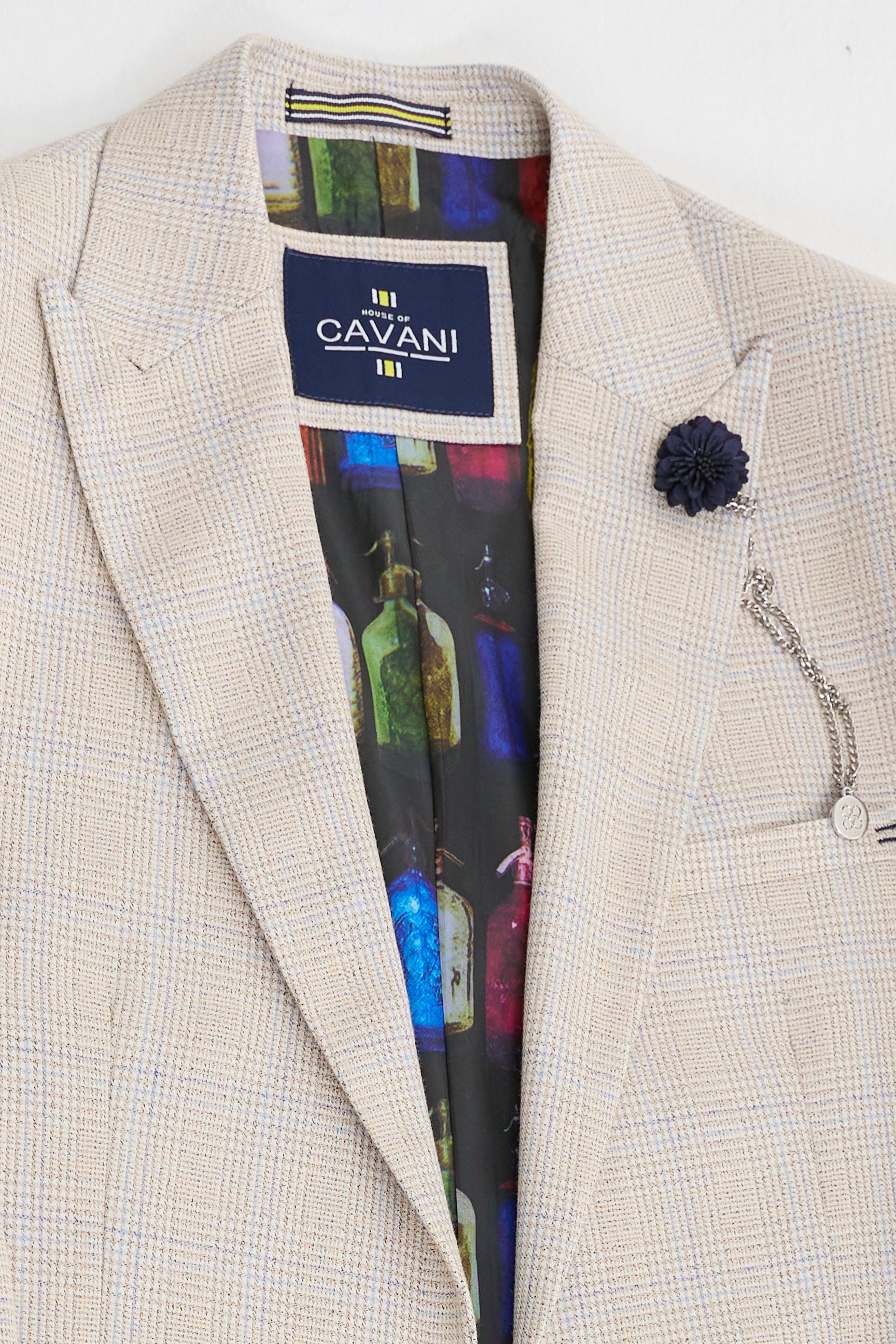 Pánský krémový třídílný svatební oblek - Cavani Caridi