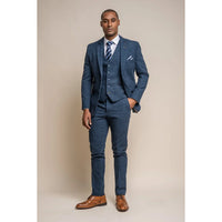 Carnegi - Men's Navy Check Tweed Blazer