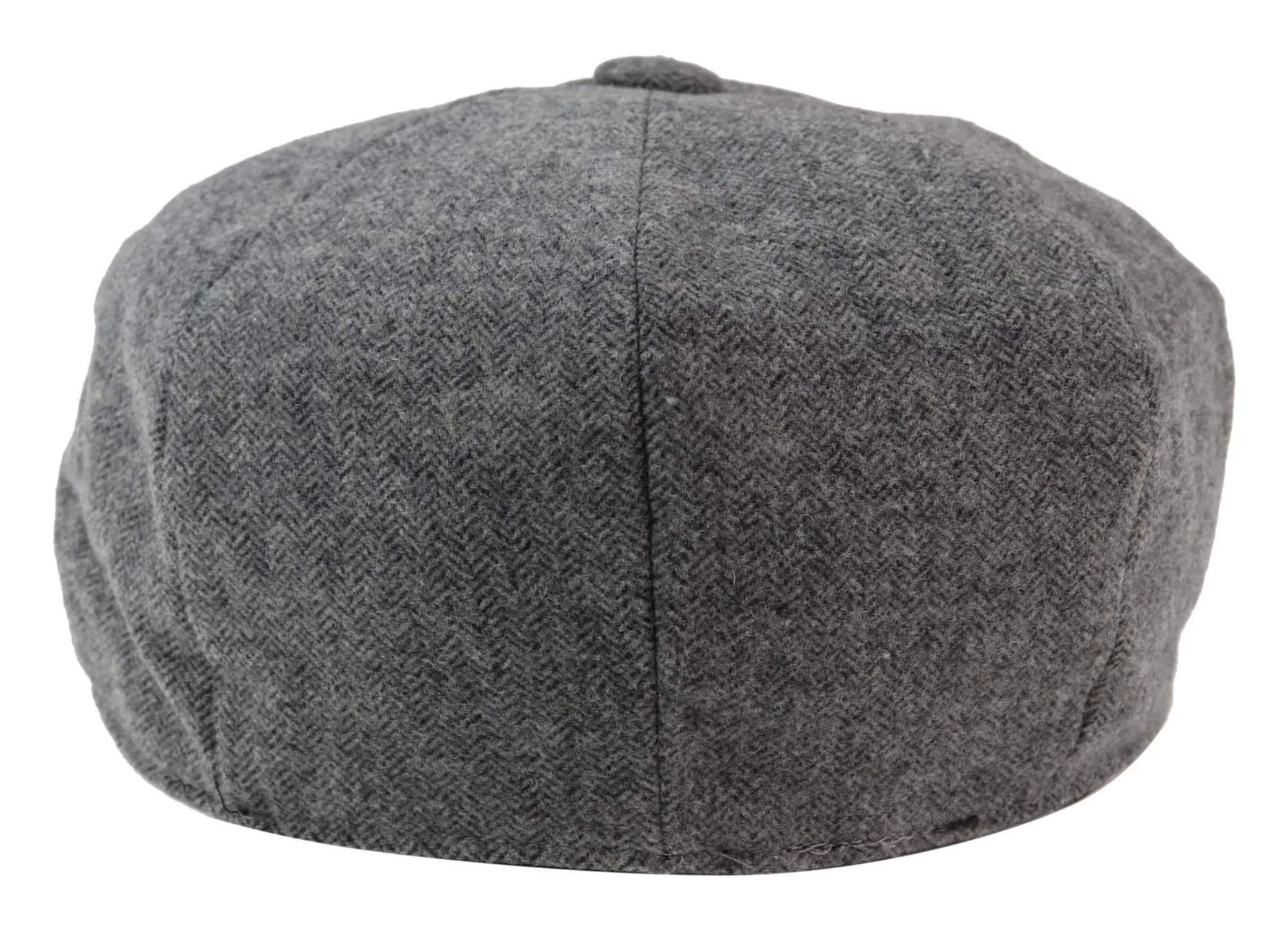 Mens 8 Panel Newsboy Cap - Cavani Martez - Dark Grey