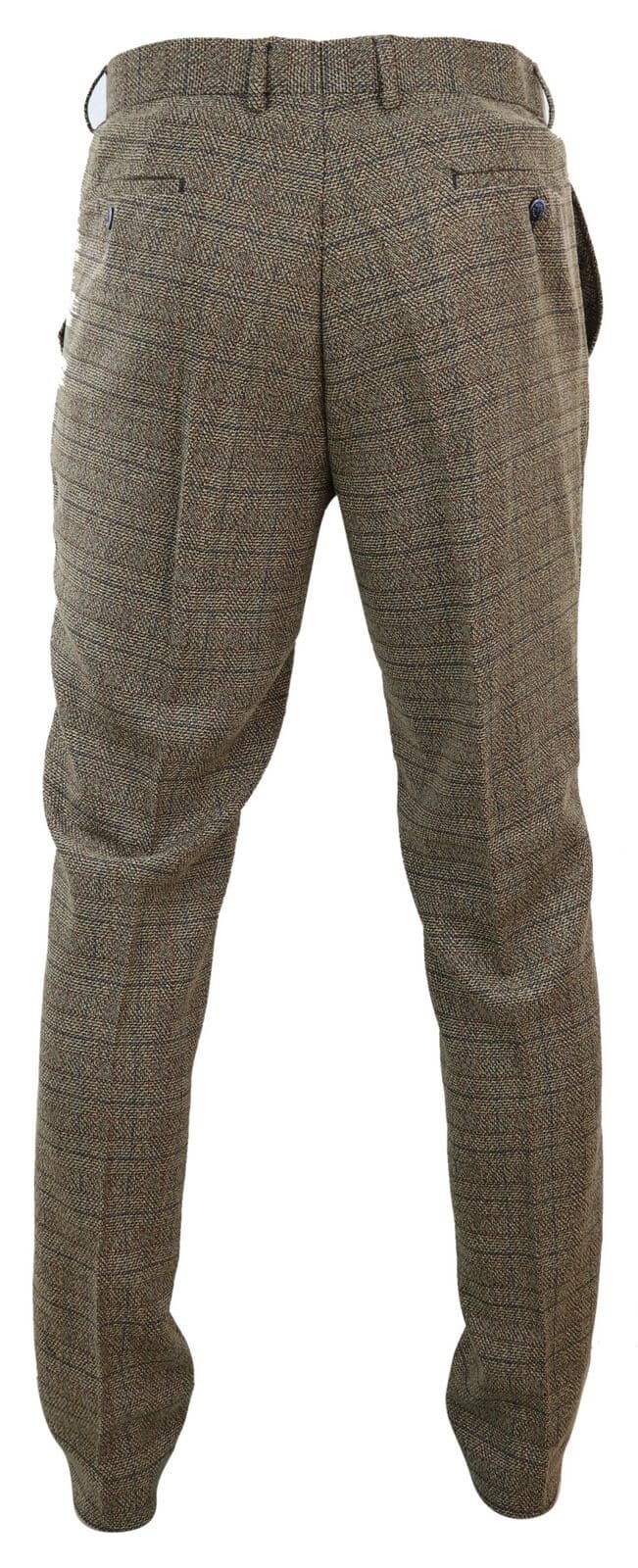 Mens Oak Brown Tweed Trousers