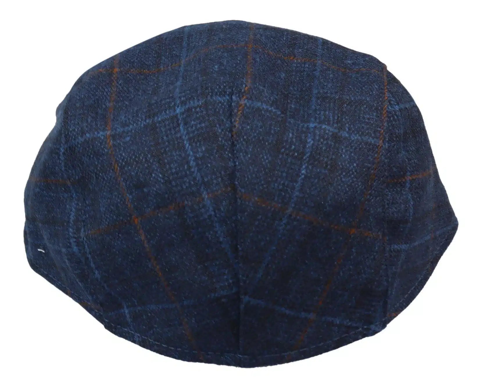 Mens Grandad Baker Flat Navy Cap 8 Panel Tweed Vintage Classic Smart Casual 1920s