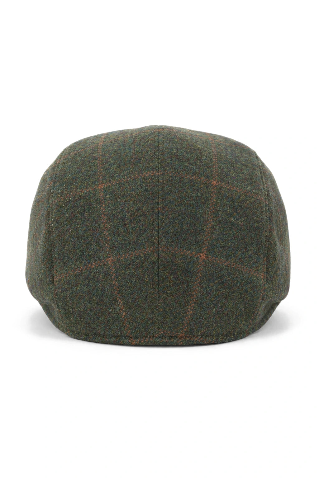 Cavani Kempson Flat Cap - Pánský tvídový vlněný kostkovaný klobouk Grandad Hat Vintage - Olivově zelený/Tmavě modrý