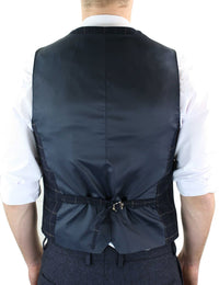 Cavani Shelby - Men's Navy-Blue Check Tweeed Waistcoat