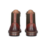 Clifford - Pánské kožené kotníkové boty v khaki hnědé barvě s brogue vzorem