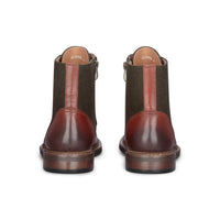 Clifford - Pánské kožené kotníkové boty v khaki hnědé barvě s brogue vzorem