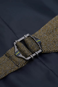 Damon - Pánská olivově zelená dvouřadá vesta