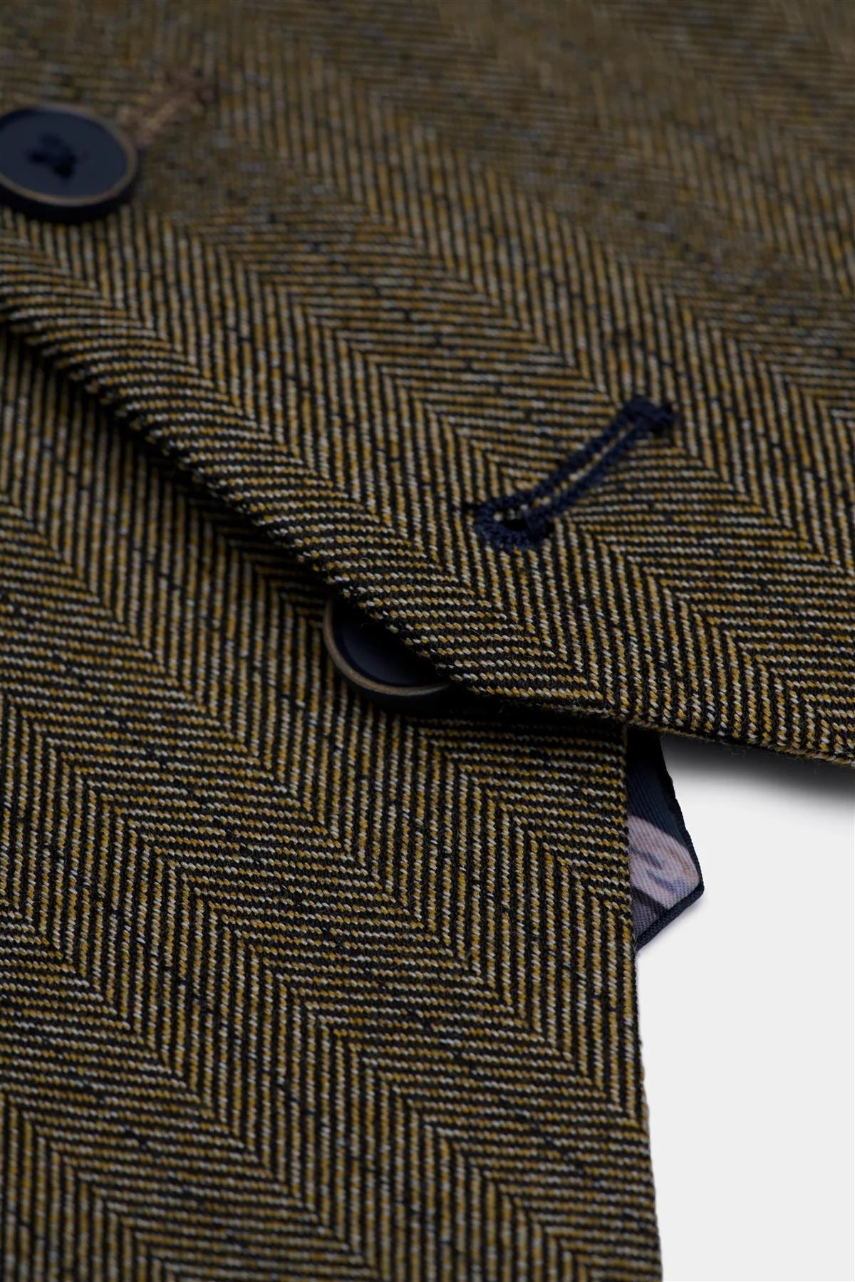 Damon - Pánská olivově zelená dvouřadá vesta