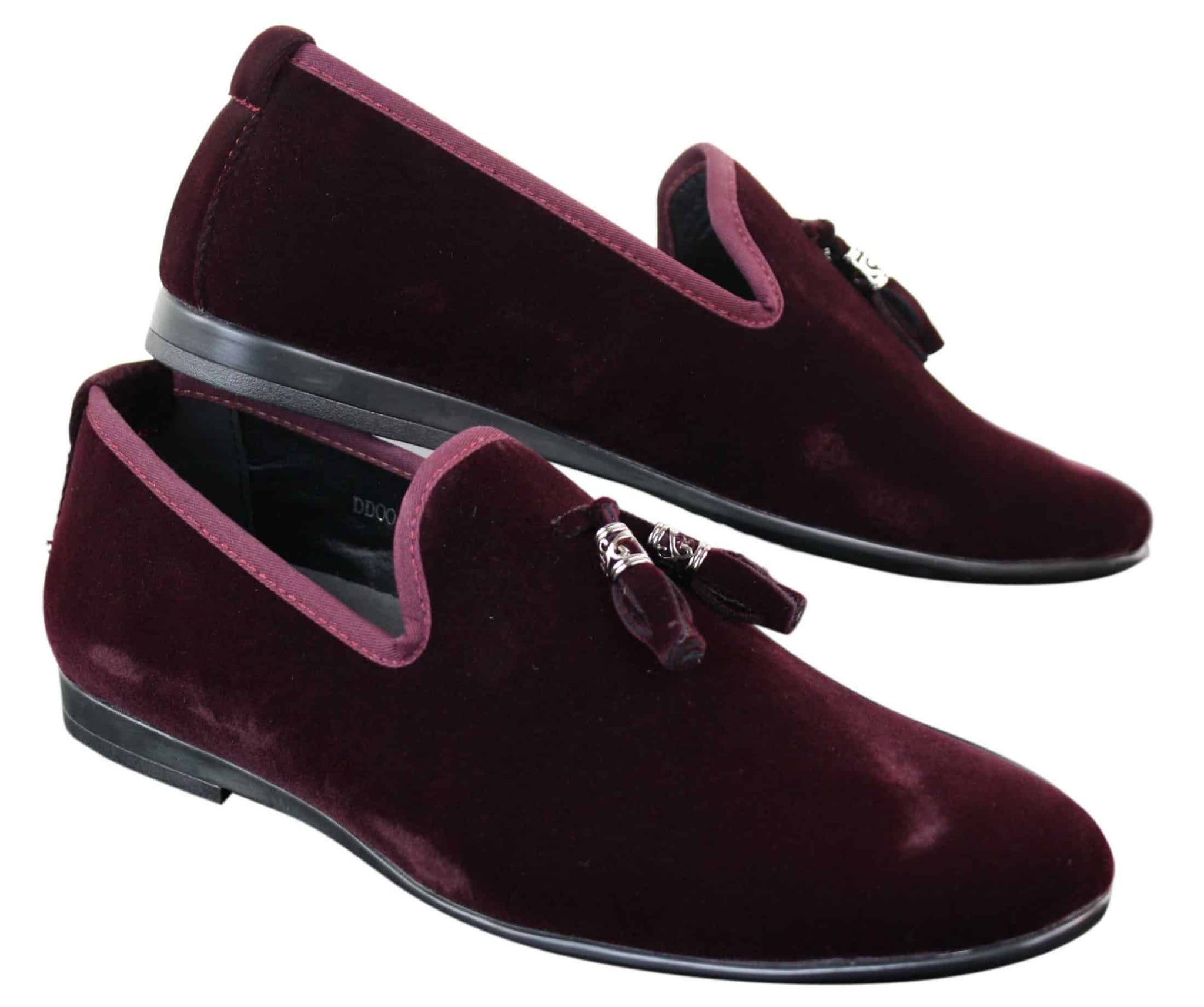 Elong dd0019 - Mens Velvet Slip On Suede Tassle Driving Shoes Loafers Smart Casual Wine Navy
