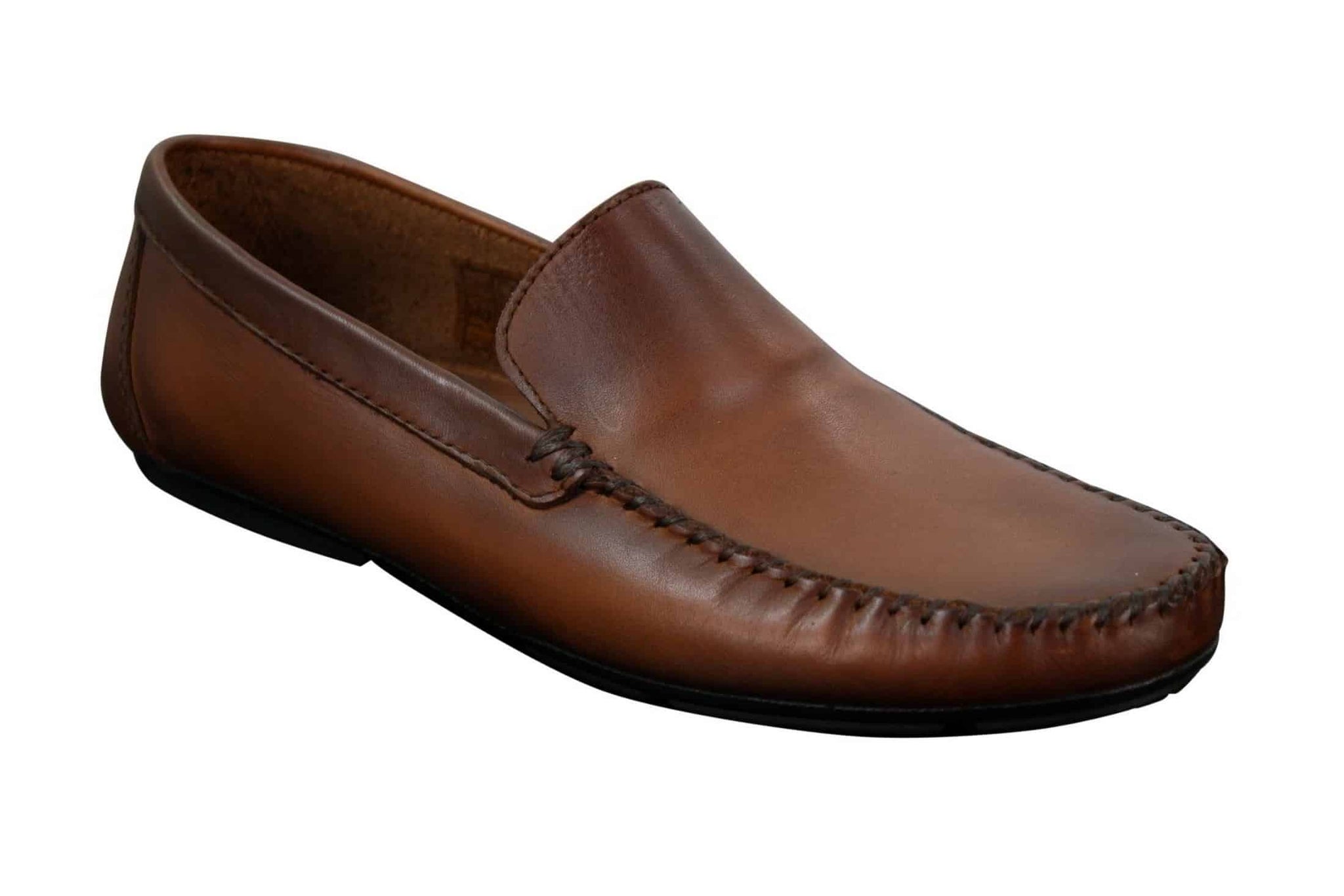 Mens Real Leather Designer Slip On Loafers Smart Casual Shoes Vintage Retro