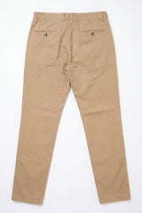 Pánské khaki chino kalhoty z letního materiálu Tencel z lněné směsi