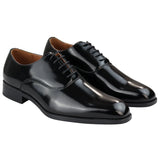 Mens Smart Formal Patent Oxford Black Shoes Shiny Laced Classic Round Toe Dress