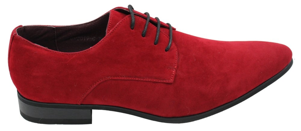 Mens Laced Smart Casual Suede Shoes Red Green Black Grey Italian
