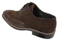 Mens Black Brown Suede & Snake Leather Brogues Shoes Gatsby Vintage