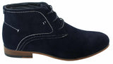 Mens Casual Suede Look Desert Ankle Boots Brown Black Navy Blue Leather Lined