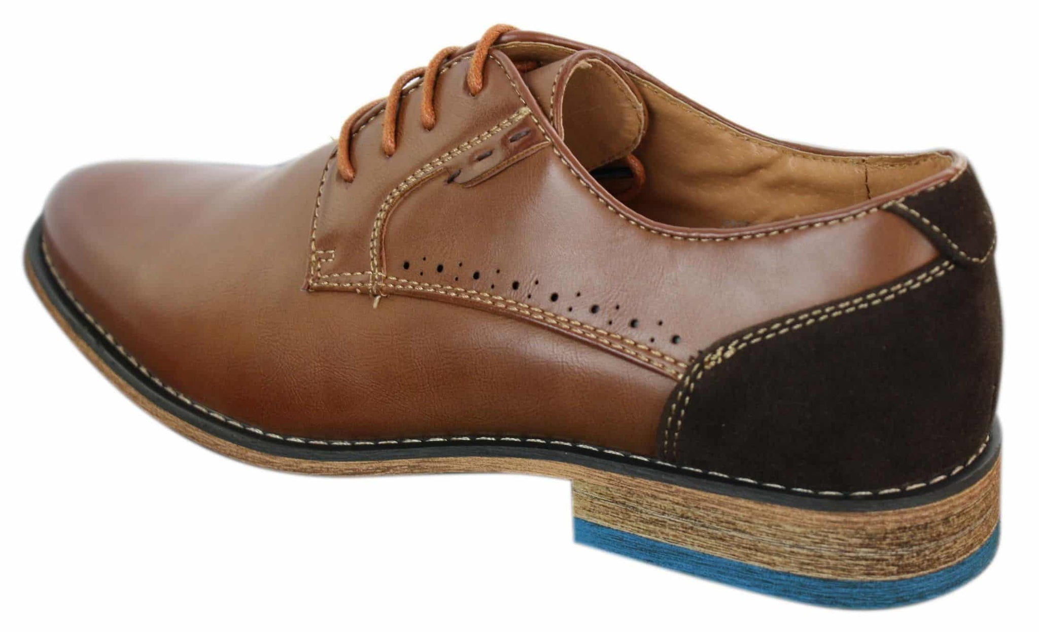 Galax GH3117 Mens Laced Smart Casual Formal Shoes Classic Tan Brown Black Leather Suede