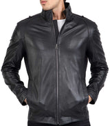Genuine Lamb Leather Long Jacket for Men Tailored Fit - B208