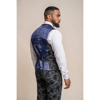 Georgi - Men's Black Floral Waistcoat
