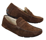 Mens Slip On Suede Leather Shoes Moccasin Loafers Smart Casual Brown Beige