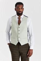 Harris Green Check Tweed oblek s kontrastní vestou Belmont Sage
