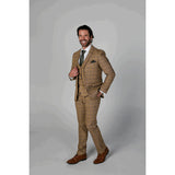Harris Men's Brown 3-Piece Tweed Suit with Classic Vintage Style
