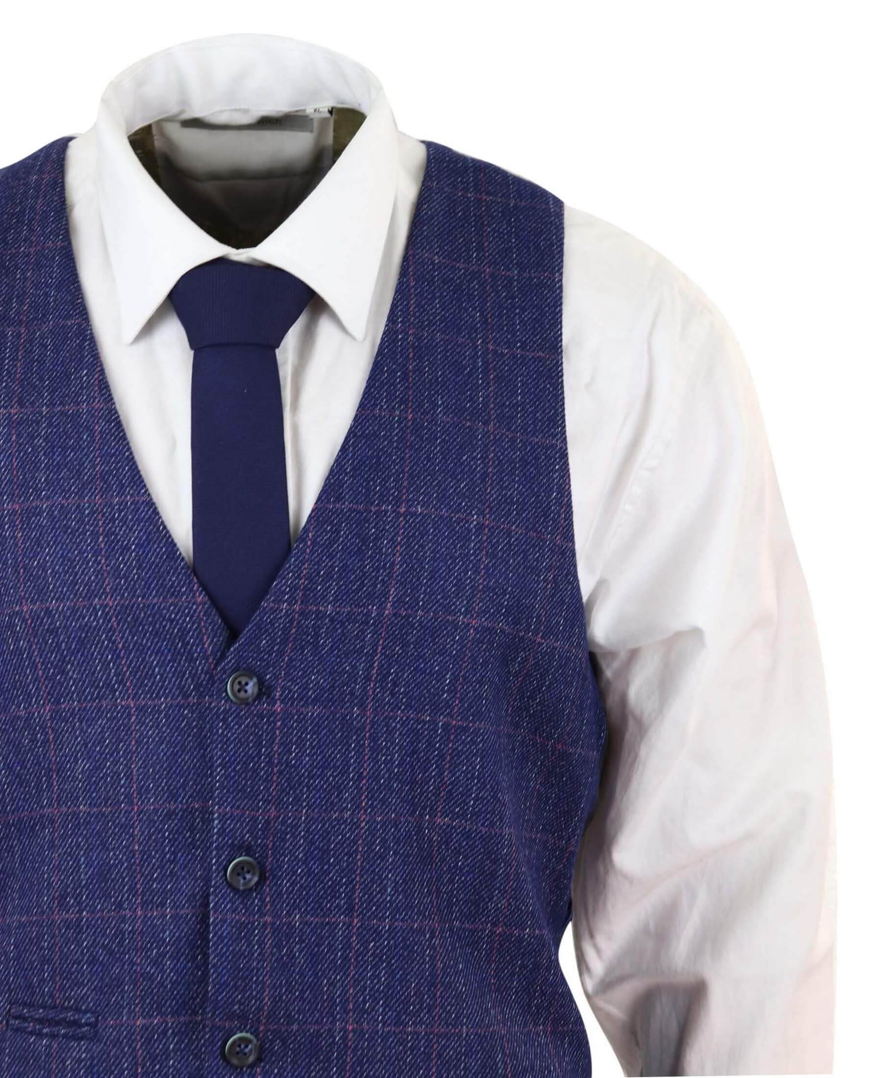 Blue 3 Piece Tweed Suit - Marc Darcy Harry