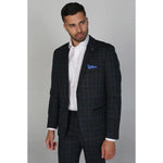 Harvey - Men's Navy Check Blazer