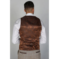 Holland - Men's Beige Check Waistcoat