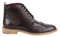 Mens Brogue Ankle Boots Brown