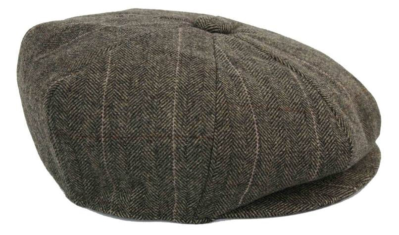 Mens Tweed Check Peaky Blinders Cap