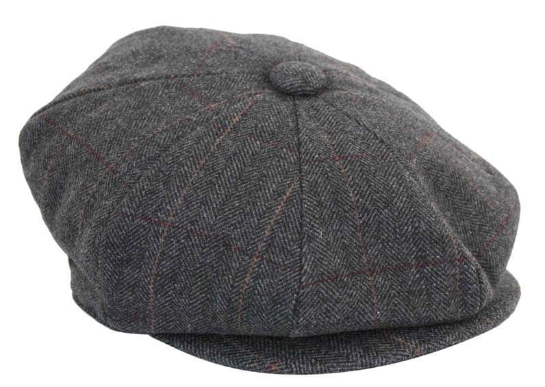 Mens Tweed Check Peaky Blinders Cap