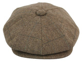 Mens Tweed Check Peaky Blinders Cap