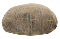 Mens Tweed Check Peaky Blinders Cap