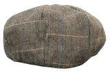 Mens Tweed Check Peaky Blinders Cap
