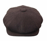 HT6363 - Mens Vintage Tweed Newsboy Peaky Blinders Cap - Brown/Wine