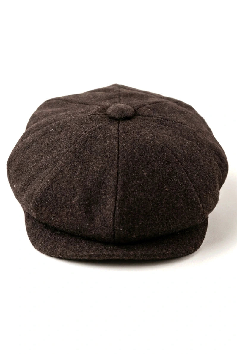 HT6363 - Pánská vintage tvídová čepice Newsboy Peaky Blinders - hnědá/vínová