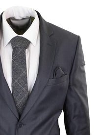 Mens Grey Wool Formal Suit